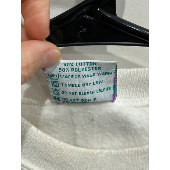 Vintage Fashion Gear Halloween Sweatshirt White Crewneck Cross-stitch Sz Large - Picture 7 of 8